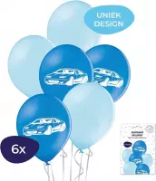 Auto Ballonnen - Verjaardag Versiering Jongen - Helium Ballonnen - Blauwe Ballonnen - Auto Versiering - Verjaardag Jongen - Verjaardag Versiering - 6 Stuks