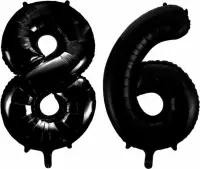 Folieballon 86 jaar zwart 41cm