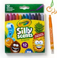 Crayola - Silly Scents - 12 Geurdraaiwaskrijtjes, Voor School en Vrije Tijd