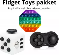 Fidget toys pakket set - 3 stuks Fidget toys pakket -  Fidget toys tangle -  Fidget Toys set - Fidget toys pop it - Fidget toys - Fidget - Pop it