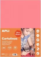 APLI Fluor roze Karton A4 170 g/m² - 50 vel