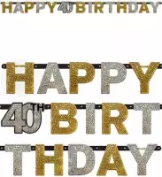 letter banner - happy 40th birthday - 213cm