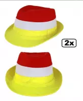2x Kojak hoedje rood-wit-geel