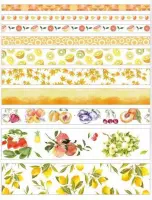 JDBOS ® Washi tape set Bloemen en vruchten -10-delig – Diverse breedtes - 2 meter lang