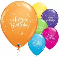 Qualatex - Ballonnen Happy Birthday Sterren en Confetti