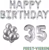 35 jaar Verjaardag Versiering Ballon Pakket Zilver