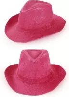 2x Cowboyhoed pink glitter
