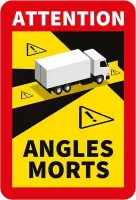 Pickup dode hoek sticker vrachtwagen 2 stuks - 170x250 mm - Angles Morts Transport de Marchandises vinyle adhesif 2 pcs