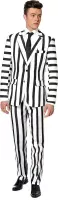 Suitmeister Striped Black White - Mannen Kostuum - Gekleurd - Halloween - Maat XXL