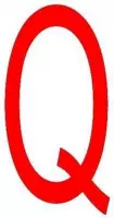 Letter 'Q' sticker rood 70 mm