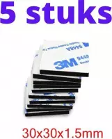 Dubbelzijdige Stickers 3M - 5 STUKS - Plakkers - Extra Sterk - Ophangen Poster en Foto - Knutselen - 30 x 30 x 1.5 mm - Plakkertjes - Klevers - Montage - DIY