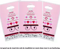 10x Uitdeelzakjes Verjaardags taart - Birthday Cake - Verjaardag - Bruiloft - Marriage - Bruidstaart - 16.5 x 25 cm - Cellofaan Plastic Traktatie Kado Zakjes - Snoepzakjes - Koekza