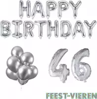 46 jaar Verjaardag Versiering Ballon Pakket Zilver