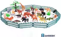 Sandesen® Mini Jungle Dieren Speelgoed Set -56 stukjes