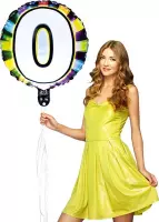 Boland - Illooms LED-folieballon '0' 0 - Multi - LED Ballon