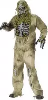 Zombie pak kostuum moeras skelet halloween met masker en handschoenen - apocalyps bruin eng zombiepak horror