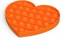 Pop it  - Pop it fidget toy - Hartje met Alfabet - Oranje - fidget toy van hoge kwaliteit!