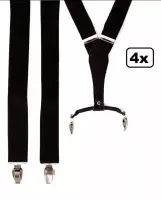 4x Bretel luxe zwart met leder