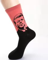 Fun sokken 'John F. Kennedy' oranje (91059)