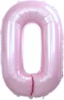 Ballon Cijfer 0 Jaar  Roze Verjaardag Versiering Cijfer Helium Ballonnen Roze Feest Versiering 86 Cm Met Rietje