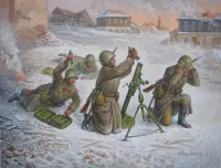 Zvezda - Soviet 82-mm Mortar W/crew (Winter Unif.) (Zve6208) - modelbouwsets, hobbybouwspeelgoed voor kinderen, modelverf en accessoires
