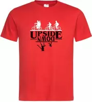 Rood T shirt met  "Stranger Things"  Upside Down Logo maat L