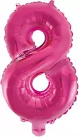 Folieballon 8 jaar roze 41cm