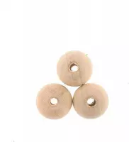 0856-125 Houten kralen natuur 12 mm gat 3 mm