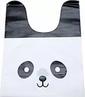 Traktatiezakjes - Knoop Uitdeelzakjes - Verjaardagzakjes - Feestzakjes - Snoepzakjes – Wit – Zwart – Panda | Plastic – 13 x 22cm | Meisje / Jongen – Knoopzakjes | Geboorte – Verjaa