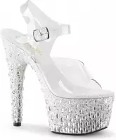 Pleaser Sandaal met enkelband, Paaldans schoenen -35 Shoes- ADORE-708MR-5 Paaldans schoenen Wit