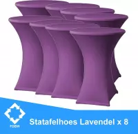 Statafelrok Luxe Lavendel x 8 - Statafel Tafelrok - Statafelhoes - Stretch –  ∅80 x 110 cm – geschikt voor Horeca Evenementen | Sta Tafel Hoes | Statafel | Staantafelhoes | Cocktailparty | Tr