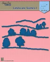 SDB010 Snijmal Nellie Snellen landscape scenes-1 - landschap boom - horizon met gras en bomen