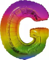 Folieballon Letter G Yummy Gummy Rainbow 34 Inch / 86 Cm