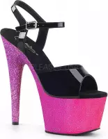 Pleaser Sandaal met enkelband, Paaldans schoenen -37 Shoes- ADORE-709OMBRE Paaldans schoenen Zwart/Roze