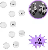 Fako Bijoux® - Oorbel Stoppers / Achterkantjes - Siliconen Rond - 10 Stuks - Zilver
