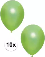 10x Lichtgroene metallic ballonnen 30 cm