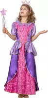 Wilbers - Koning Prins & Adel Kostuum - Prinses Jill De Wonderschone - Meisje - paars,roze - Maat 152 - Carnavalskleding - Verkleedkleding