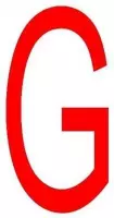 Letter 'G' sticker rood 70 mm