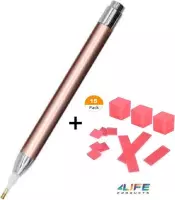 Diamond Painting Led Pen + 15 Wax - Rose Goud - Inclusief Gratis Batterijen