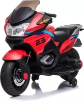 Elektrische Kinder Motor XL Sport Tourism 12V 3-6,5 km/h rood kleur met rubber banden en met leren stoel