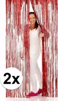 2x Folie deurgordijnen rood 200 x 100 cm