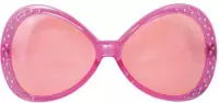 Toppers Diamant verkleed feest zonnebril roze - carnaval brillen