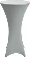 Beautissu Statafelhoes Ø 80 - 85 cm Zilver Grijs Statafelrok voor Statafel - hoes geschikt voor horeca - feestversiering stretch voor elk tafel - Stella