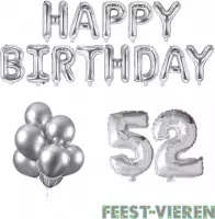 52 jaar Verjaardag Versiering Ballon Pakket Zilver
