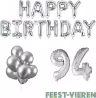 94 jaar Verjaardag Versiering Ballon Pakket Zilver
