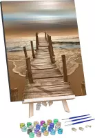 Rubye® Schilderen Op Nummer Volwassenen – Zonsondergang – Inclusief Penselen – Canvas Schildersdoek – Kleuren op Nummer – 40x50cm