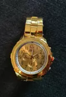 Horloge - Heren model - C - Goud met gouden plaat - Foute party