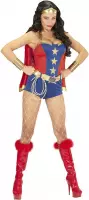 Widmann - Wonderwoman Kostuum - Ms America Super Power Meisje - Vrouw - blauw,goud - XS - Carnavalskleding - Verkleedkleding