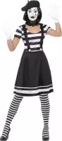 SMIFFYS - Zwart en wit mime kostuum met schmink voor vrouwen - S