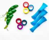 Fidget Toy Pakket Speelgoed Set 8 stuks - Magnetische Ringen Mesh & Marble Pea Popper